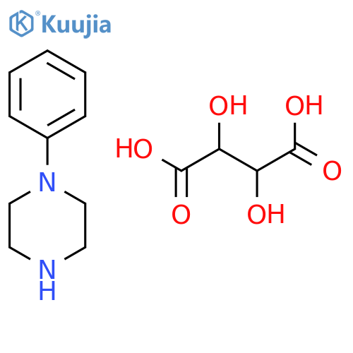 2,3-dihydroxybutanedioic Acid;1-phenylpiperazine structure