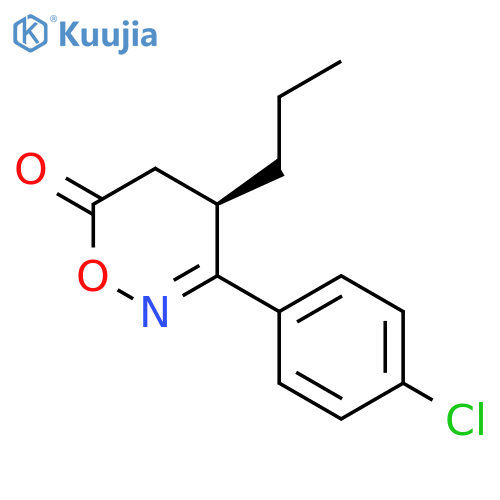 6H-1,2-Oxazin-6-one, 3-(4-chlorophenyl)-4,5-dihydro-4-propyl-, (4R)- structure