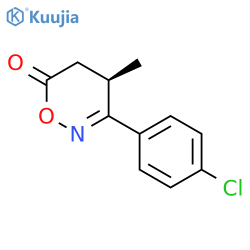 6H-1,2-Oxazin-6-one, 3-(4-chlorophenyl)-4,5-dihydro-4-methyl-, (4R)- structure