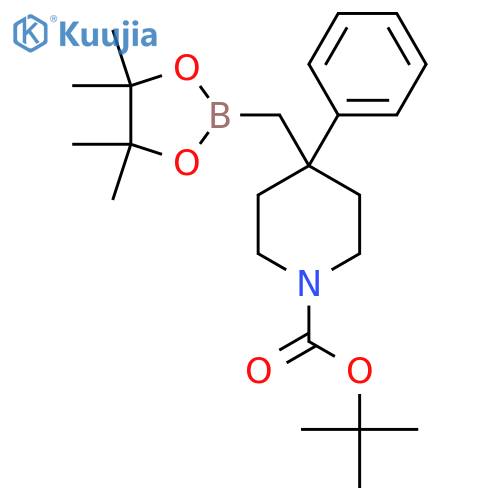 Tert-butyl 4-phenyl-4-[(4,4,5,5-tetramethyl-1,3,2-dioxaborolan-2-yl)methyl]piperidine-1-carboxylate structure