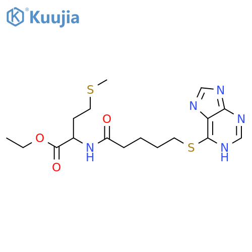DL-Methionine, N-[1-oxo-5-(1H-purin-6-ylthio)pentyl]-, ethyl ester structure