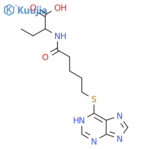 Butanoic acid, 2-[[1-oxo-5-(1H-purin-6-ylthio)pentyl]amino]-, (±)- structure