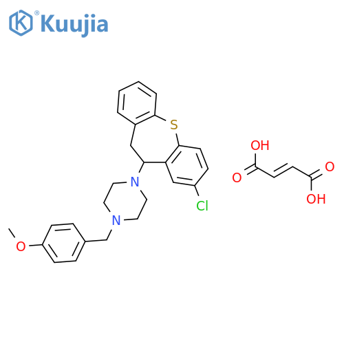 1-(8-chloro-10,11-dihydrodibenzo[b,f]thiepin-10-yl)-4-(4-methoxybenzyl)piperazine (2E)-but-2-enedioate structure