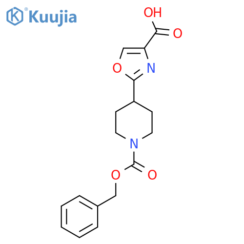 2-{1-(benzyloxy)carbonylpiperidin-4-yl}-1,3-oxazole-4-carboxylic acid structure