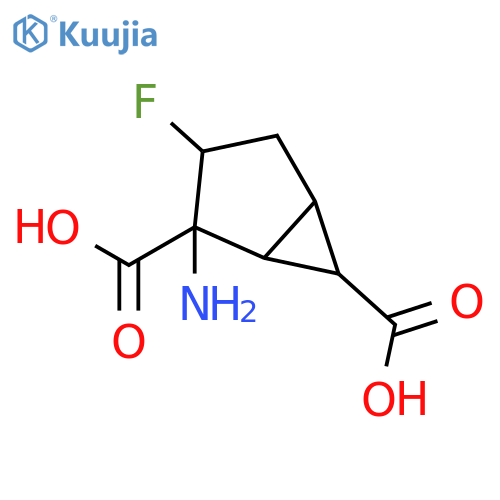 Bicyclo[3.1.0]hexane-2,6-dicarboxylicacid, 2-amino-3-fluoro-, (1R,2R,3R,5S,6R)- structure