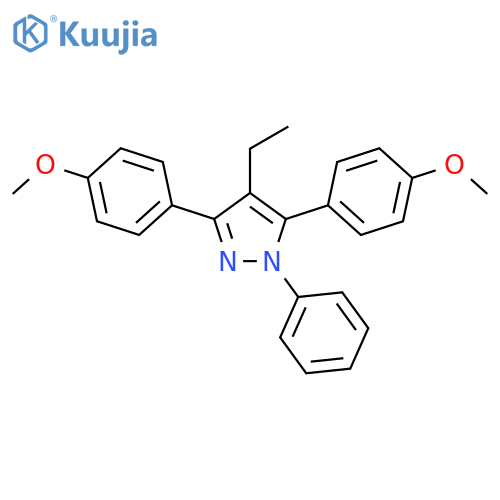 4-Ethyl-3,5-bis-(4-methoxy-phenyl)-1-phenyl-1H-pyrazole structure