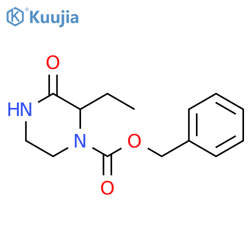 1-Piperazinecarboxylic acid, 2-ethyl-3-oxo-, phenylmethyl ester structure