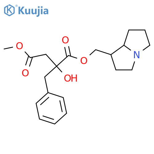 Butanedioic acid,2-hydroxy-2-(phenylmethyl)-, 1-[[(1R,7aS)-hexahydro-1H-pyrrolizin-1-yl]methyl]4-methyl ester, (2R)- structure