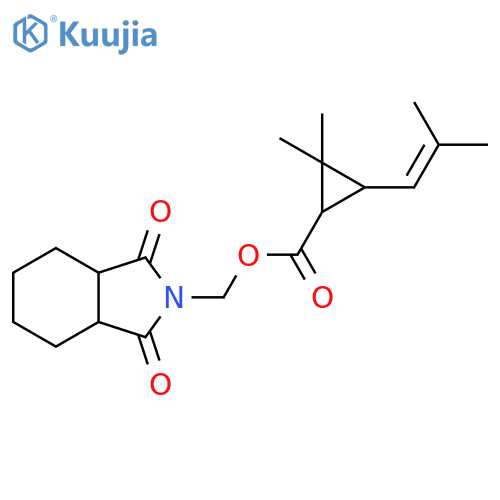 Cyclopropanecarboxylic acid, 2,2-dimethyl-3-(2-methyl-1-propen-1-yl)-, (octahydro-1,3-dioxo-2H-isoindol-2-yl)methyl ester structure