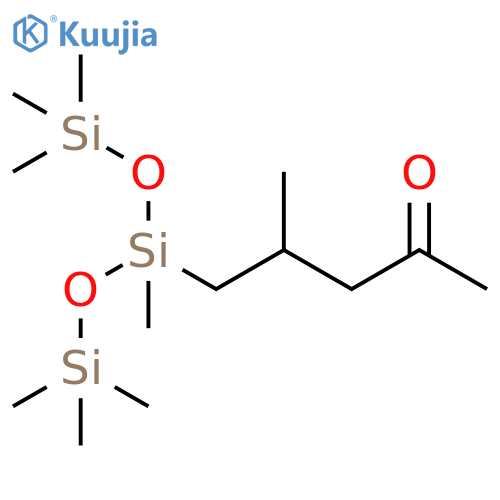 2-Pentanone, 4-methyl-5-[1,3,3,3-tetramethyl-1-[(trimethylsilyl)oxy]disiloxanyl]- (9CI) structure
