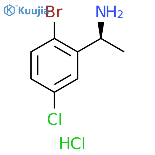 (1S)-1-(2-bromo-5-chlorophenyl)ethan-1-amine hydrochloride structure