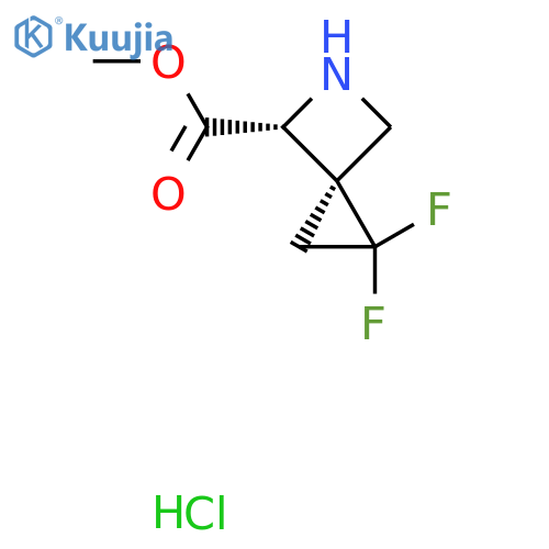 Methyl (3R,6R)-2,2-difluoro-5-azaspiro[2.3]hexane-6-carboxylate;hydrochloride structure