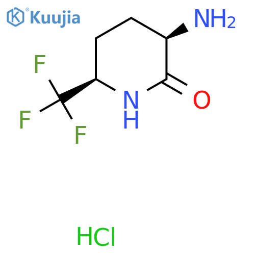 (3R,6R)-3-Amino-6-(trifluoromethyl)piperidin-2-one;hydrochloride structure