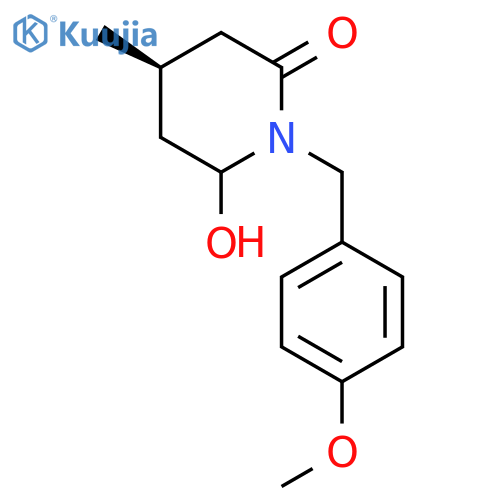 2-PIPERIDINONE, 6-HYDROXY-1-[(4-METHOXYPHENYL)METHYL]-4-METHYL-, (4R)- structure