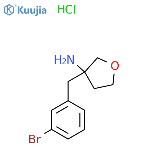3-[(3-Bromophenyl)methyl]oxolan-3-amine;hydrochloride structure