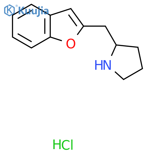 2-(1-Benzofuran-2-ylmethyl)pyrrolidine;hydrochloride structure