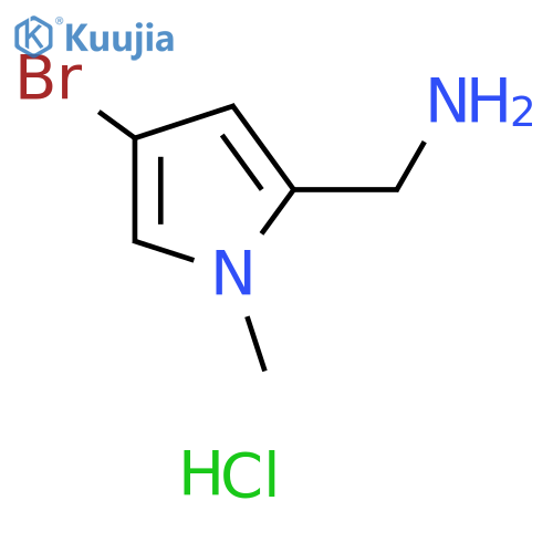 1H-Pyrrole-2-methanamine, 4-bromo-1-methyl-, hydrochloride (1:1) structure