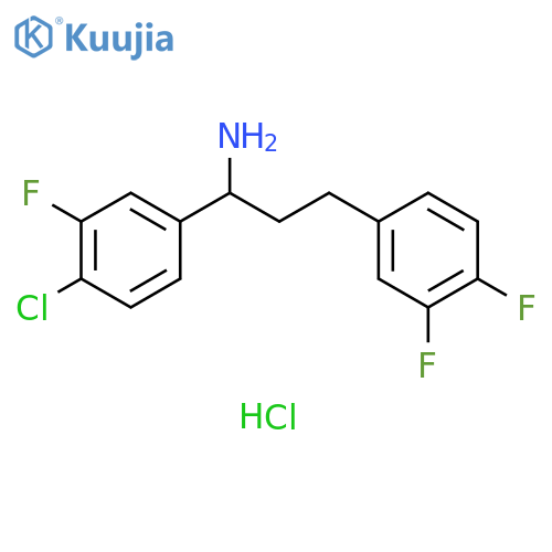 Benzenepropanamine, α-(4-chloro-3-fluorophenyl)-3,4-difluoro-, hydrochloride (1:1) structure