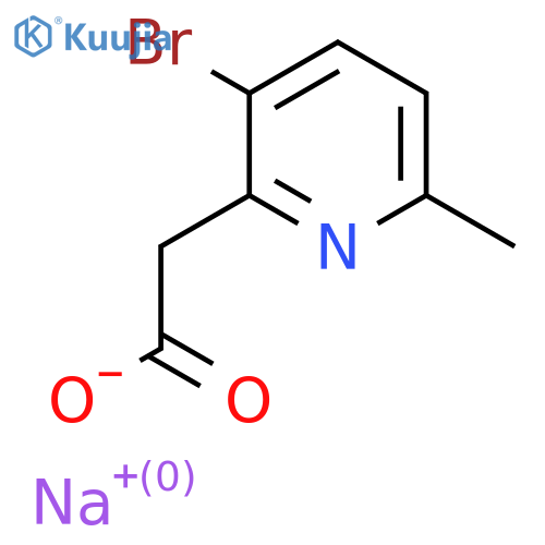 Sodium;2-(3-bromo-6-methylpyridin-2-yl)acetate structure