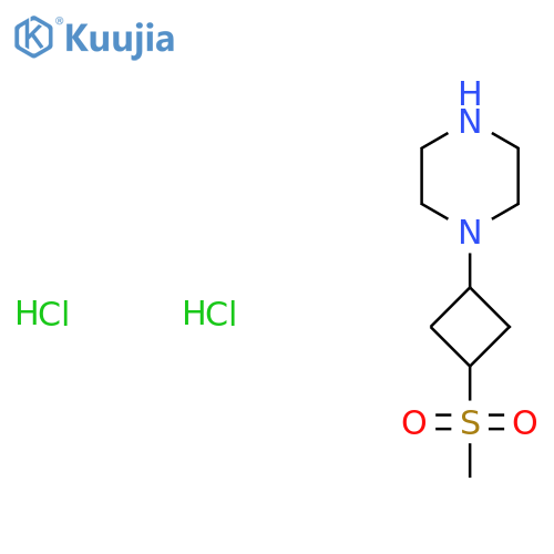 1-(3-Methylsulfonylcyclobutyl)piperazine;dihydrochloride structure