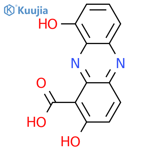 1-Phenazinecarboxylic acid, 2,9-dihydroxy- structure