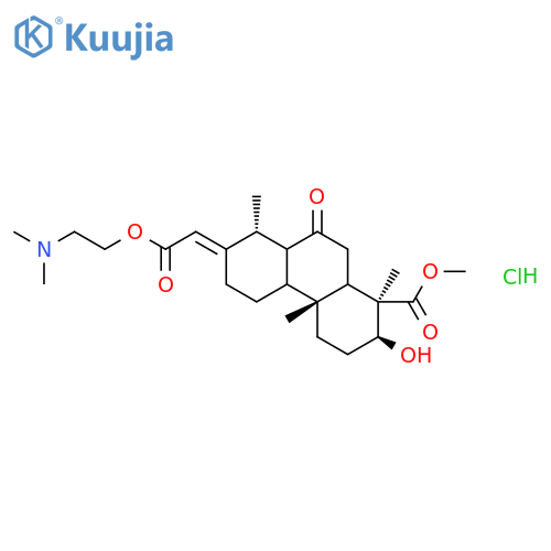 1-Phenanthrenecarboxylicacid,7-[2-[2-(dimethylamino)ethoxy]-2-oxoethylidene]tetradecahydro-2-hydroxy-1,4a,8-trimethyl-9-oxo-,methyl ester, hydrochloride, [1R-(1a,2a,4aa,4bb,7E,8b,8aa,10ab)]- (9CI) structure