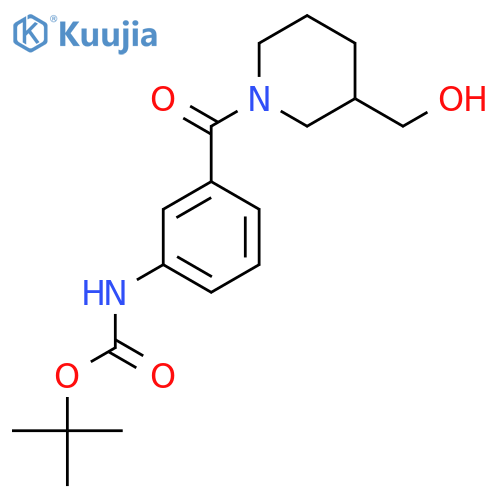 tert-butyl N-{3-[3-(hydroxymethyl)piperidine-1-carbonyl]phenyl}carbamate structure