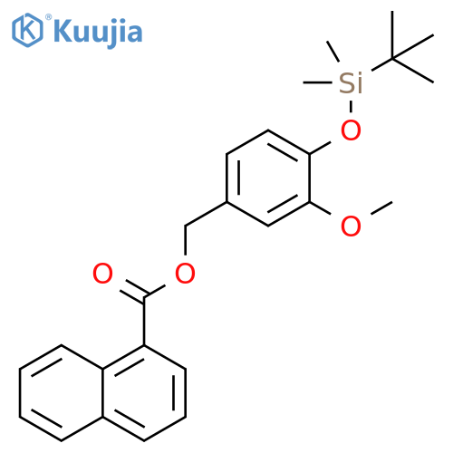[4-[[(1,1-Dimethylethyl)dimethylsilyl]oxy]-3-methoxyphenyl]methyl 1-naphthalenecarboxylate structure