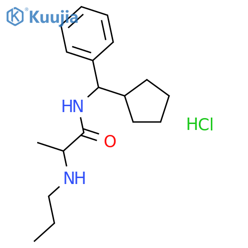 Propanamide,N-(cyclopentylphenylmethyl)-2-(propylamino)-, hydrochloride (1:1) structure