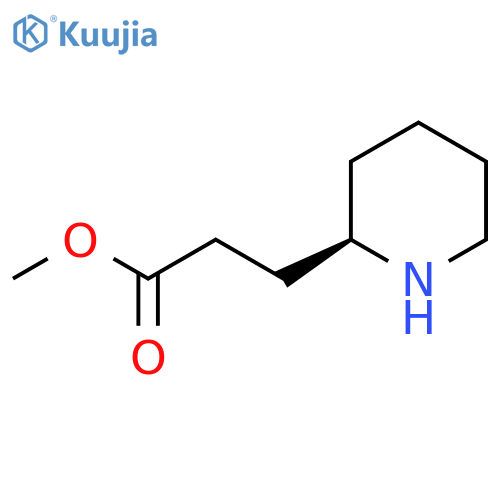 methyl 3-[(2R)-piperidin-2-yl]propanoate structure