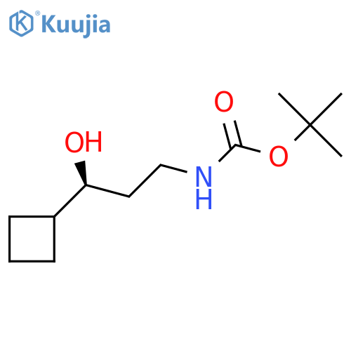 tert-butyl N-[(3S)-3-cyclobutyl-3-hydroxypropyl]carbamate structure