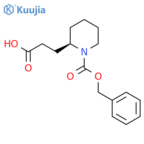 3-[(2R)-1-[(benzyloxy)carbonyl]piperidin-2-yl]propanoic acid structure