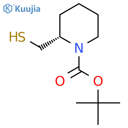 tert-butyl (2S)-2-(sulfanylmethyl)piperidine-1-carboxylate structure