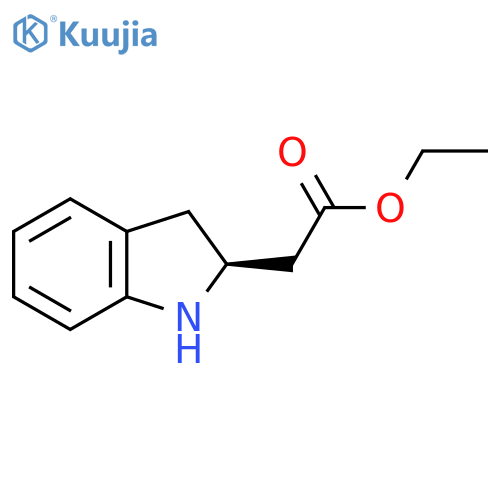 ethyl 2-(2S)-2,3-dihydro-1H-indol-2-ylacetate structure
