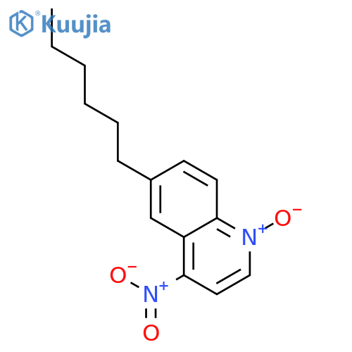 Quinoline,6-hexyl-4-nitro-, 1-oxide structure