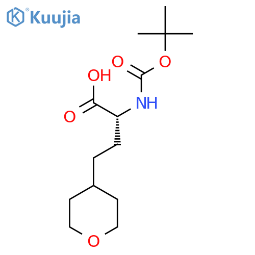 (R)-2-(Boc-amino)-4-(tetrahydropyran-4-yl)butanoic acid structure