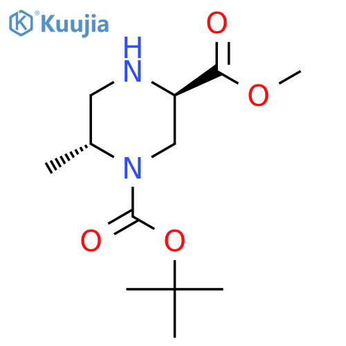 O1-tert-butyl O3-methyl (3R,6R)-6-methylpiperazine-1,3-dicarboxylate structure