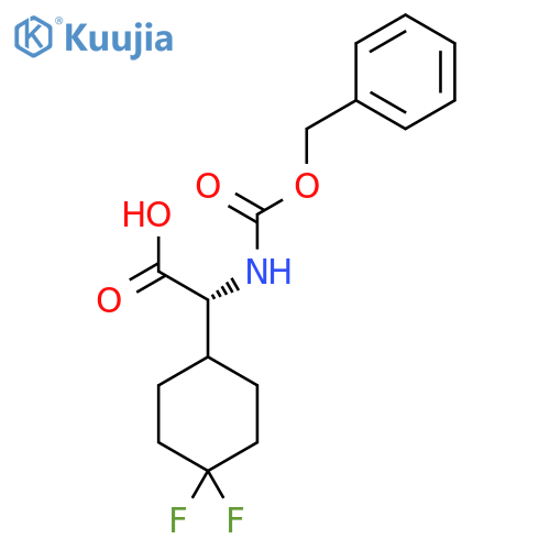 (2R)-2-{(benzyloxy)carbonylamino}-2-(4,4-difluorocyclohexyl)acetic acid structure