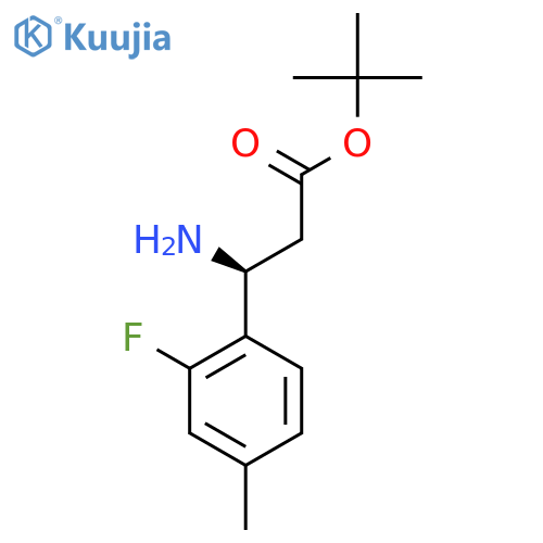 tert-butyl (3S)-3-amino-3-(2-fluoro-4-methylphenyl)propanoate structure