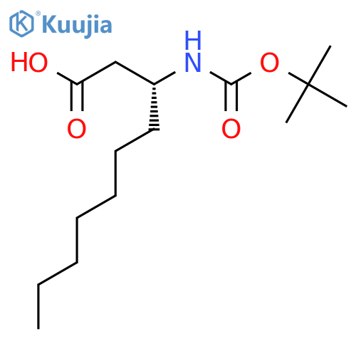 (3R)-3-{(tert-butoxy)carbonylamino}decanoic acid structure