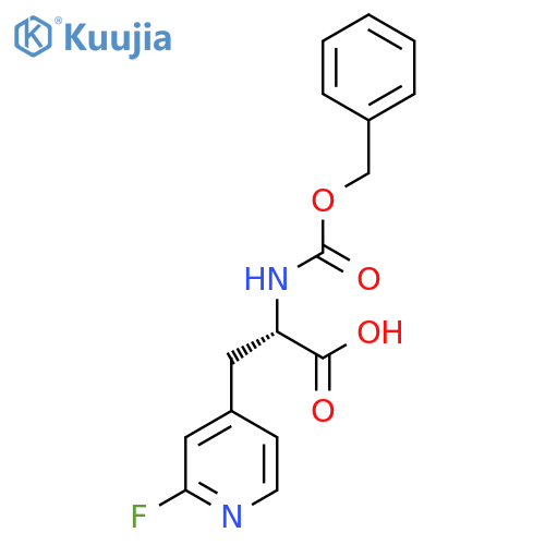 (2S)-2-{(benzyloxy)carbonylamino}-3-(2-fluoropyridin-4-yl)propanoic acid structure