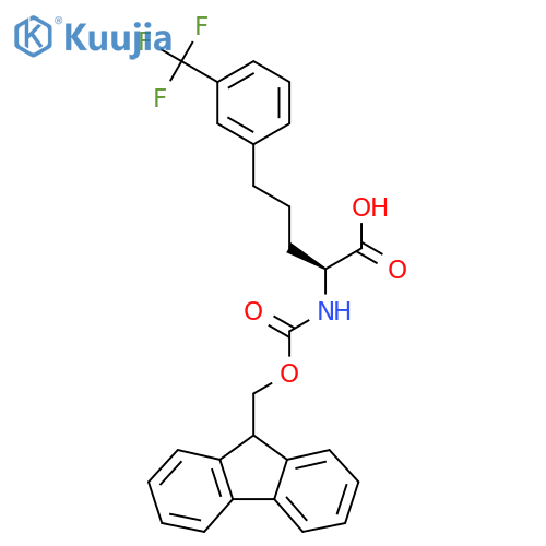 (S)-2-((((9H-Fluoren-9-yl)methoxy)carbonyl)amino)-5-(3-(trifluoromethyl)phenyl)pentanoic acid structure