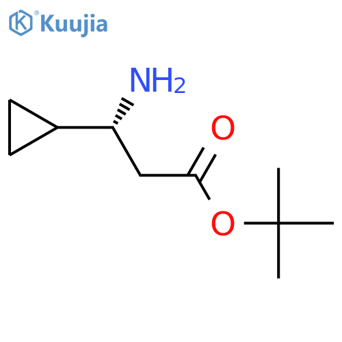 tert-butyl (3R)-3-amino-3-cyclopropylpropanoate structure