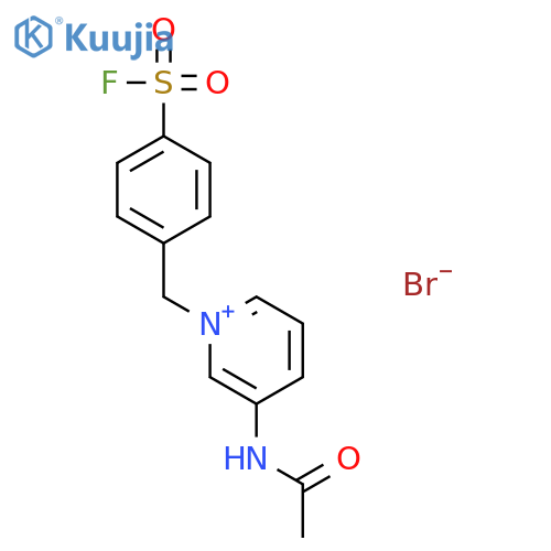 Pyridinium,3-(acetylamino)-1-[[4-(fluorosulfonyl)phenyl]methyl]-, bromide (1:1) structure