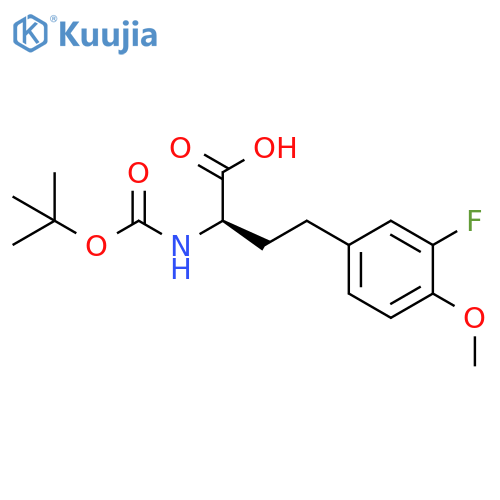 (R)-2-((tert-butoxycarbonyl)amino)-4-(3-fluoro-4-methoxyphenyl)butanoic acid structure