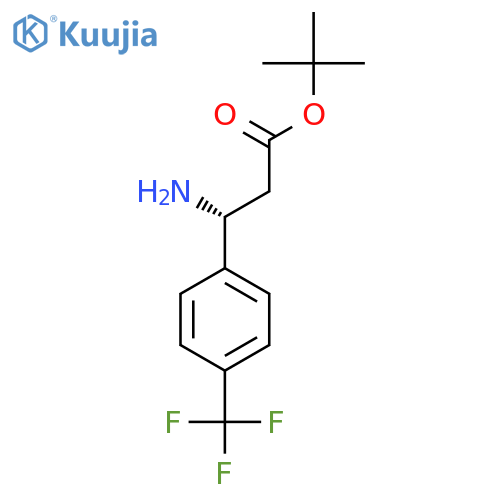 tert-butyl (3R)-3-amino-3-[4-(trifluoromethyl)phenyl]propanoate structure