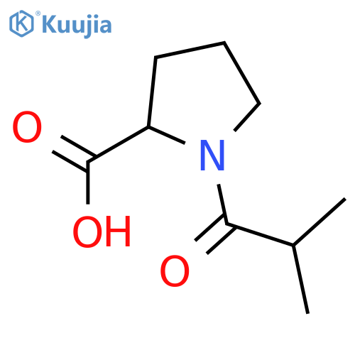 (2S)-1-(2-methylpropanoyl)pyrrolidine-2-carboxylic acid structure