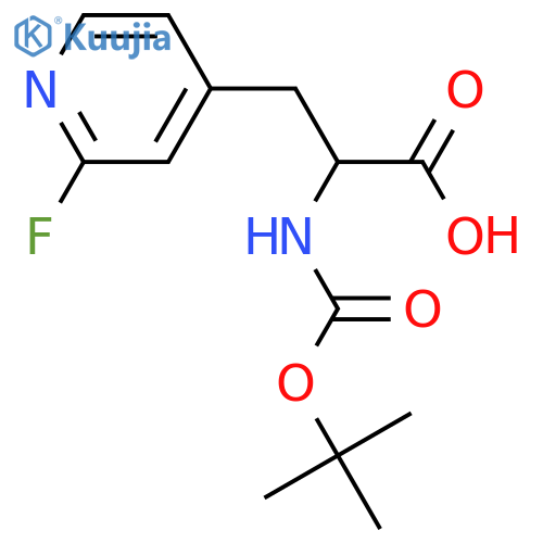 (2S)-2-(tert-butoxycarbonylamino)-3-(2-fluoro-4-pyridyl)propanoic acid structure