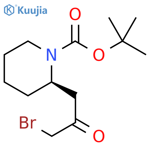 tert-Butyl (R)-2-(3-bromo-2-oxopropyl)piperidine-1-carboxylate structure
