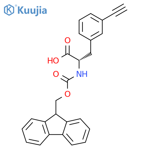 (2S)-3-(3-ethynylphenyl)-2-(9H-fluoren-9-ylmethoxycarbonylamino)propanoic acid structure